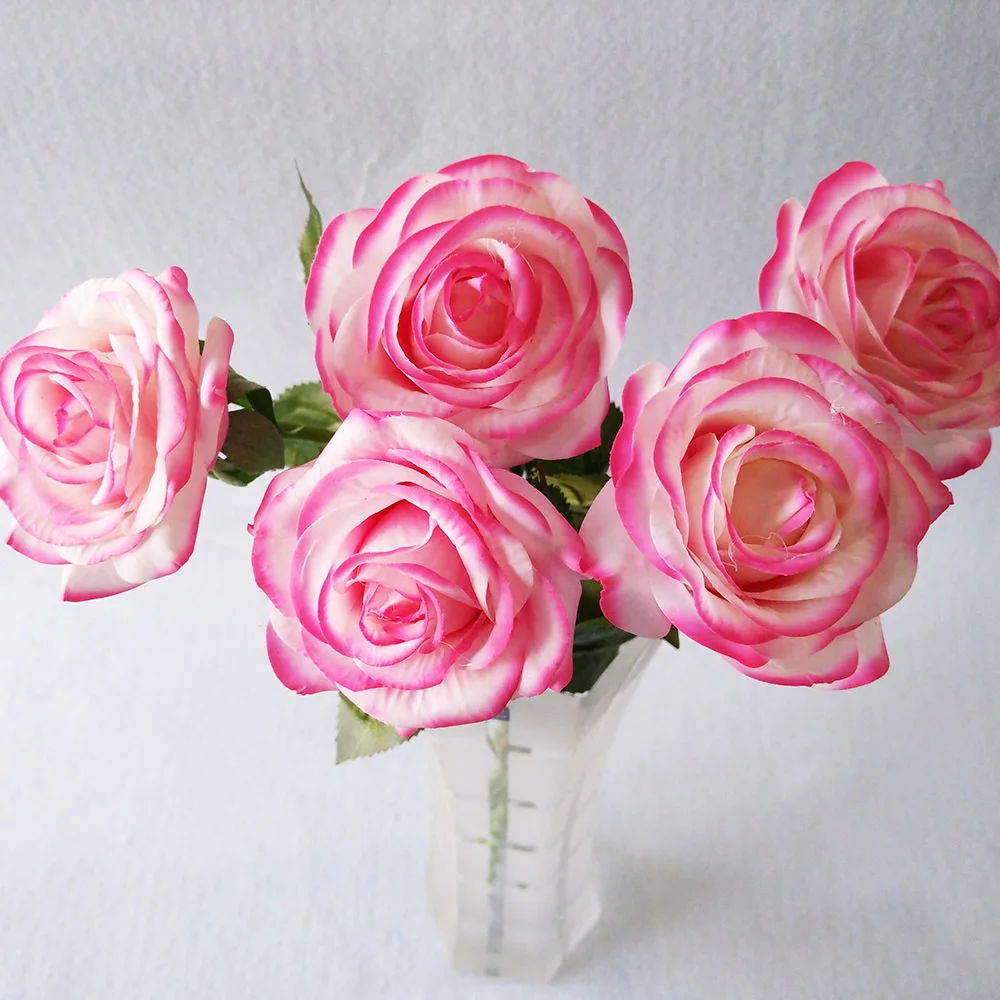 10db/sok Virágos Latex Igazi Érintse meg a Rózsa Mesterséges Selyem Virágok Haza Esküvő Party Dekoráció Virág Kézműves Piros, Kék, Fehér . ' - ' . 3