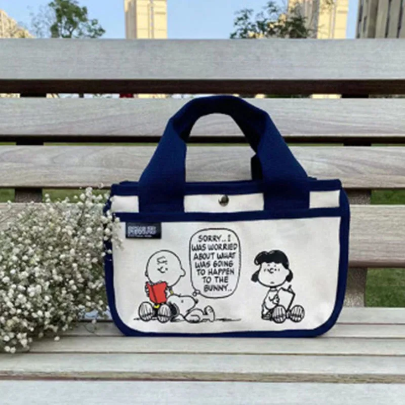 Snoopy Charlie Brown Woodstock Rajzfilm Multi-Tér Funkcionális Tároló Vászon Praktikus Ebéd Bag Anime Plüss Játék a Lány Ajándék . ' - ' . 3