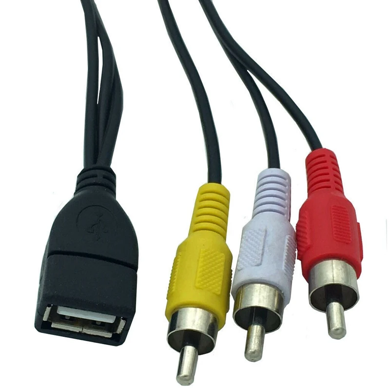 2X 1,5 M USB-EGY Női 3 Rca Csatlakozó Av Kábel Vezető Pc Tv-Aux Audio Video Adapter . ' - ' . 4