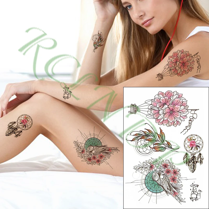 Vízálló Ideiglenes Tetoválás Matrica rajzfilm nyúl virág, ékszerek toll izzó űrhajós Hamis Tatto Flash Tetoválás a gyerek, lány, Férfi . ' - ' . 4