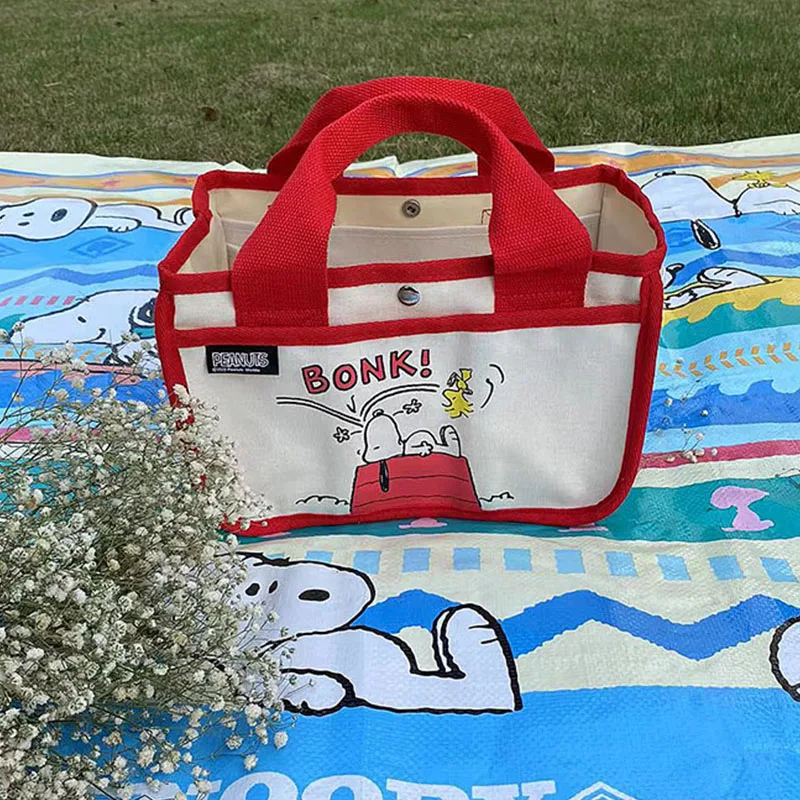 Snoopy Charlie Brown Woodstock Rajzfilm Multi-Tér Funkcionális Tároló Vászon Praktikus Ebéd Bag Anime Plüss Játék a Lány Ajándék . ' - ' . 5